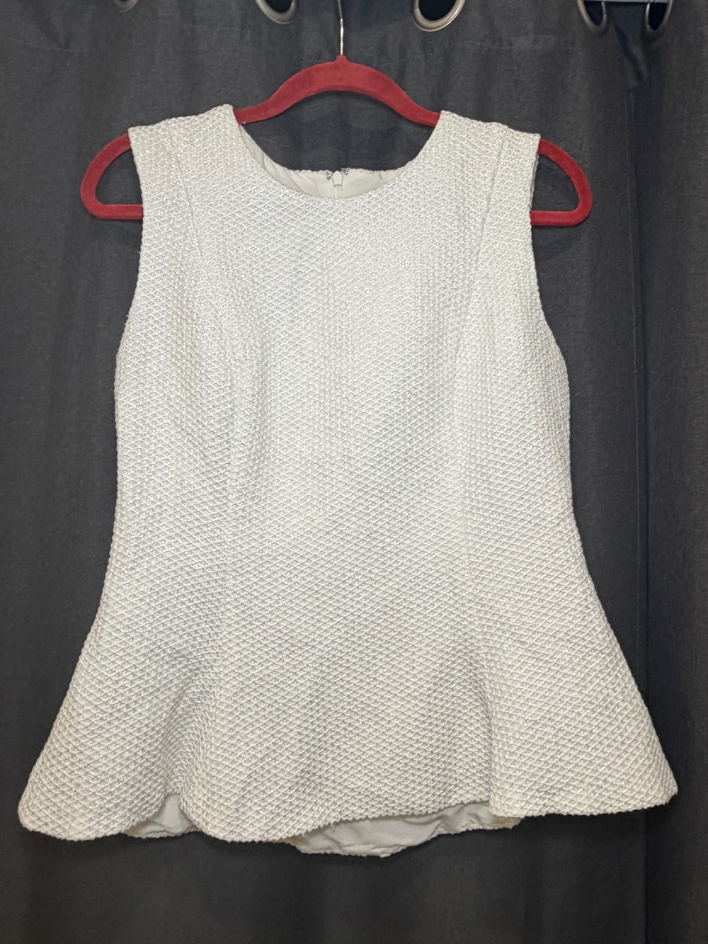 Badgley Mischka Womens cotton blend textured Peplum Sleeveless Top size 12